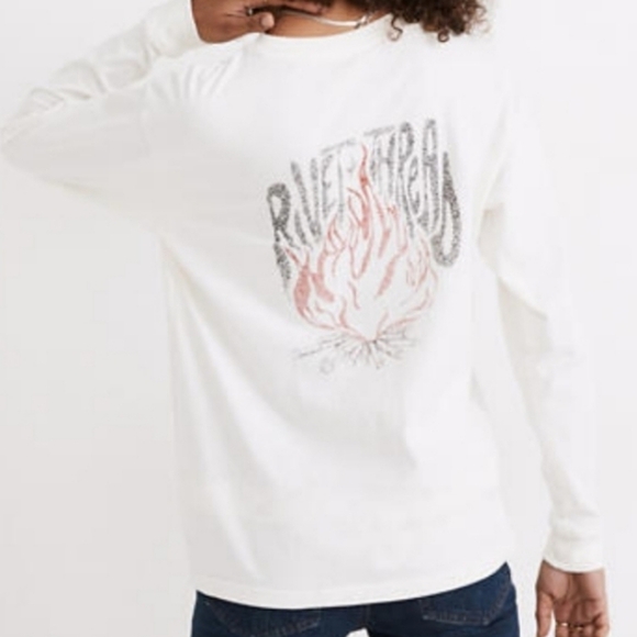 Madewell Rivet & Thread Campout Long-Sleeve Tee cream XL NB932 - Picture 1 of 16
